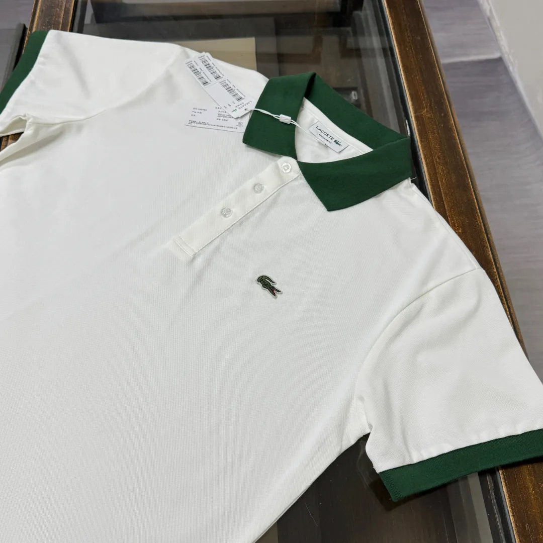 C🌟LACOSTE 2026 New Arrival polo ～ ✅ Same Style～ ， ！ ， ！ ！ ， ， ， ， 👍 ：Black White Light Green Gray Size：M L XL XXL 3XL（ ！）